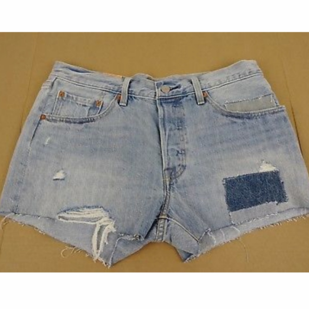 Levi's Womens 501 Shorts Button Fly Distressed